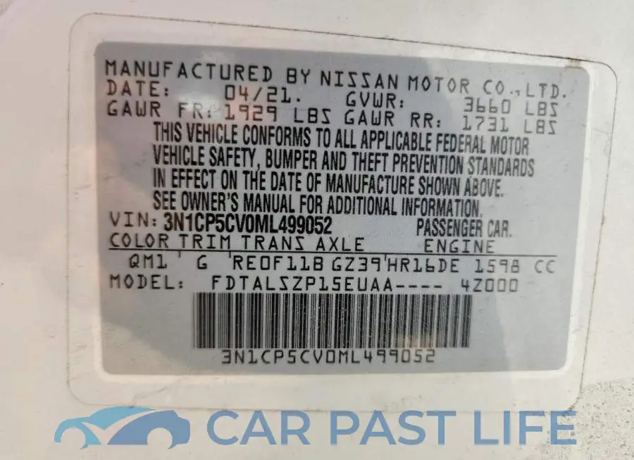 3N1CP5CV0ML499052# 12