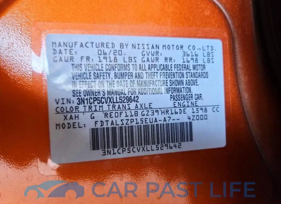 3N1CP5CVXLL529642# 14