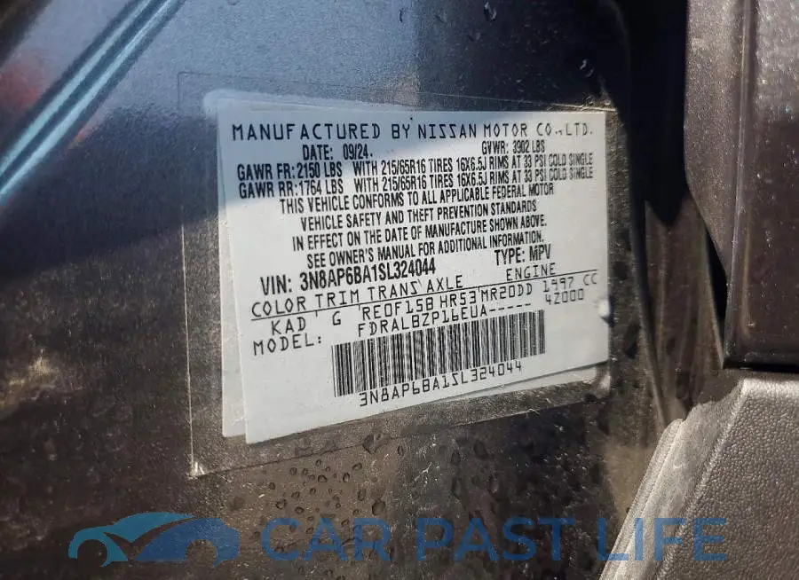 3N8AP6BA1SL324044# 13
