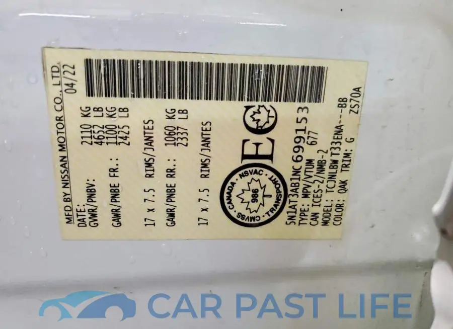 5N1AT3AB1NC699153# 13