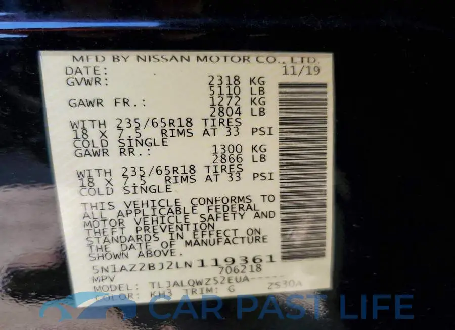 5N1AZ2BJ2LN119361# 13