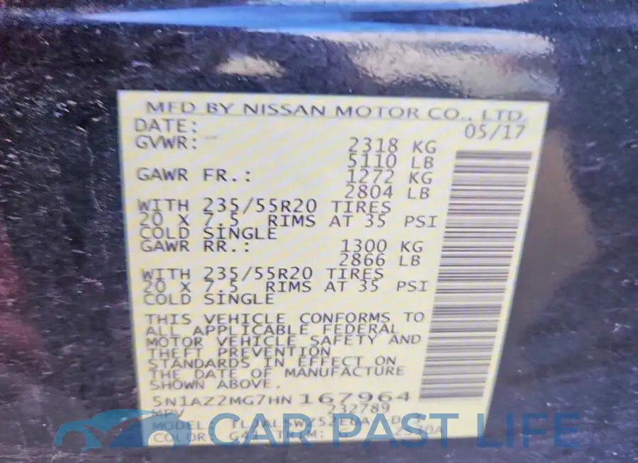 5N1AZ2MG7HN167964# 12