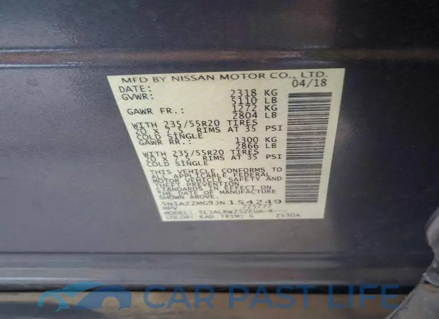 5N1AZ2MG9JN154249# 12