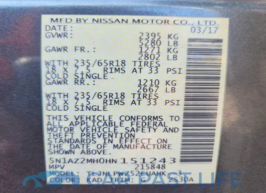 5N1AZ2MH0HN151243# 13