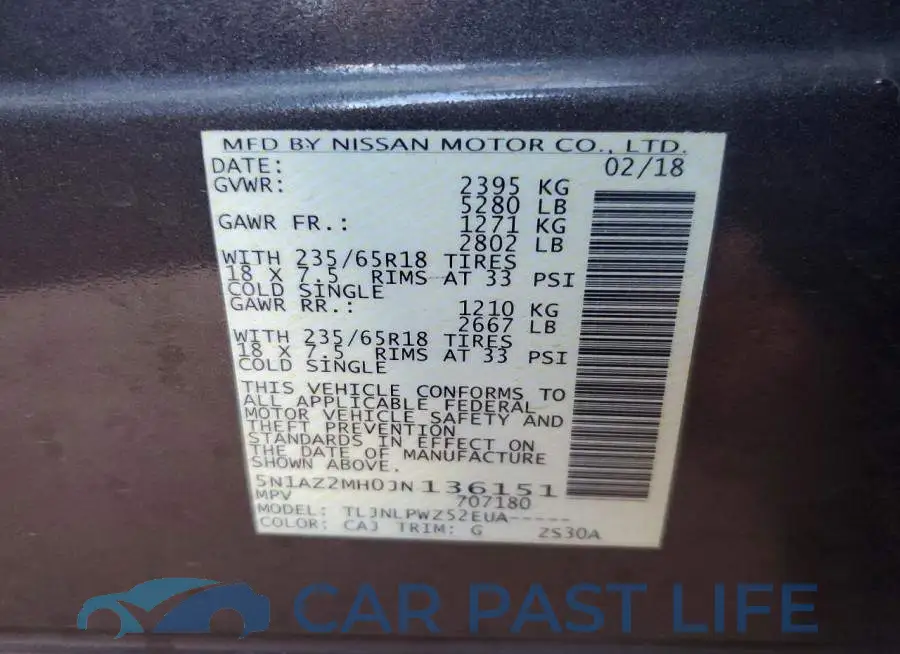 5N1AZ2MH0JN136151# 13