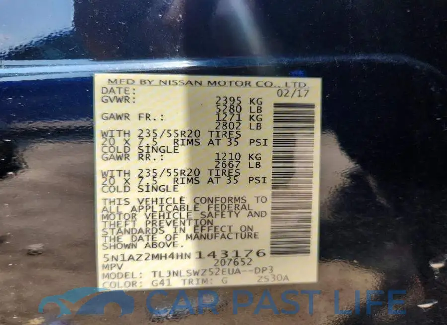 5N1AZ2MH4HN143176# 12
