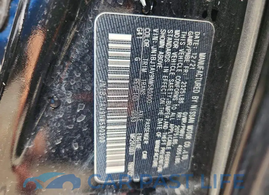 JN1BJ1AV9NW580300# 12