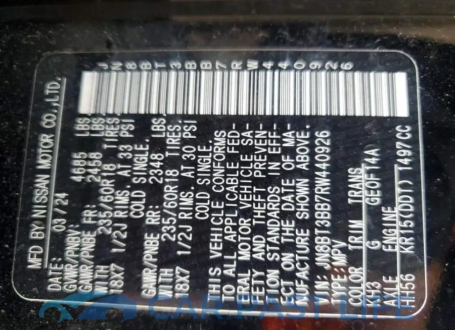 JN8BT3BB7RW440926# 13