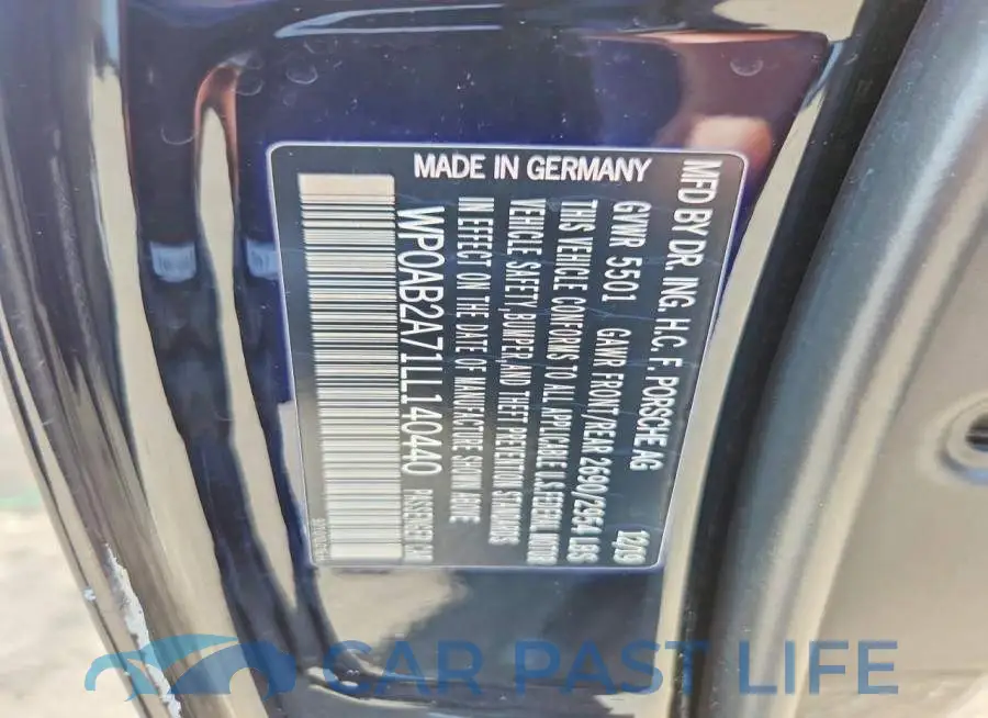 WP0AB2A71LL140440# 12