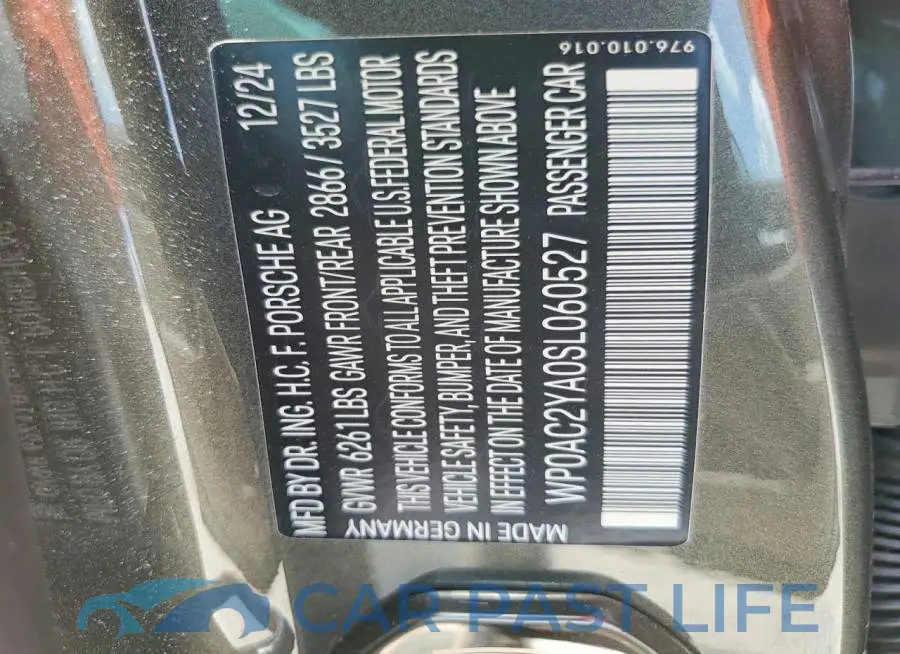 WP0AC2YA0SL060527# 12