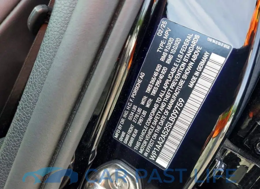 WP1AA2A52SLB09759# 13
