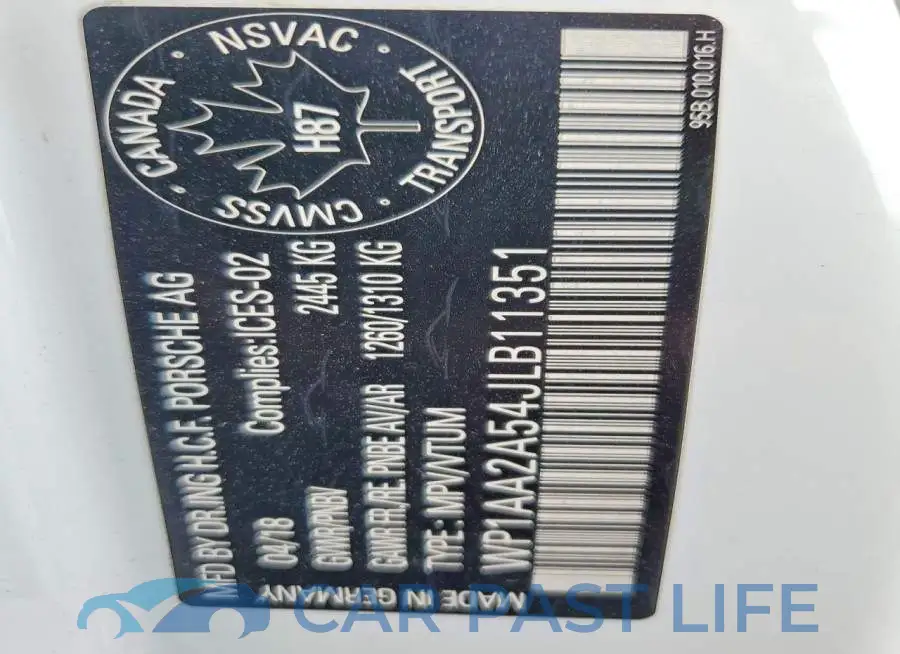 WP1AA2A54JLB11351# 13