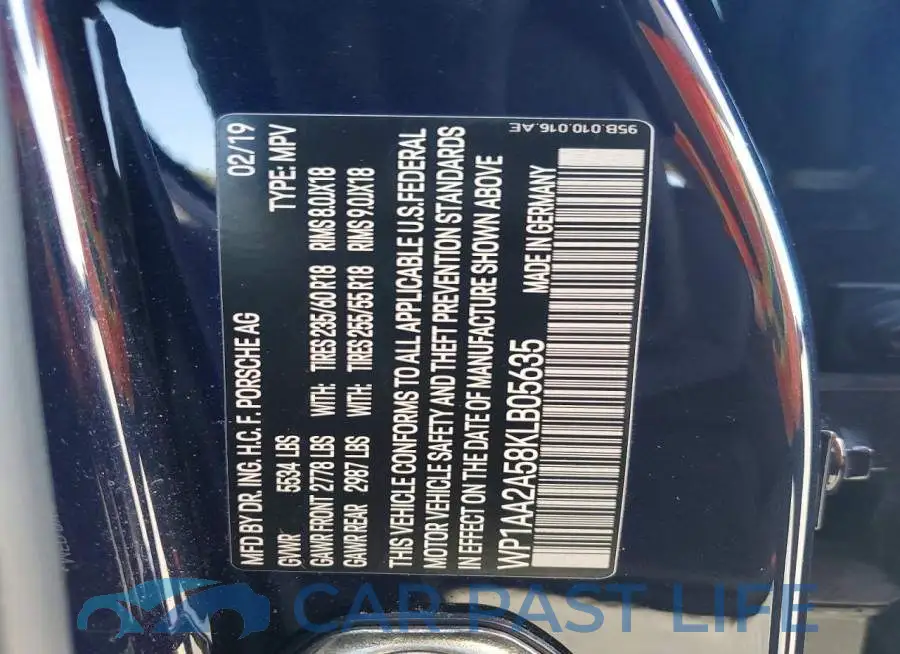 WP1AA2A58KLB05635# 12