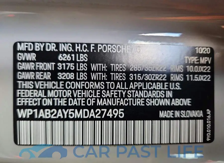 WP1AB2AY5MDA27495# 14