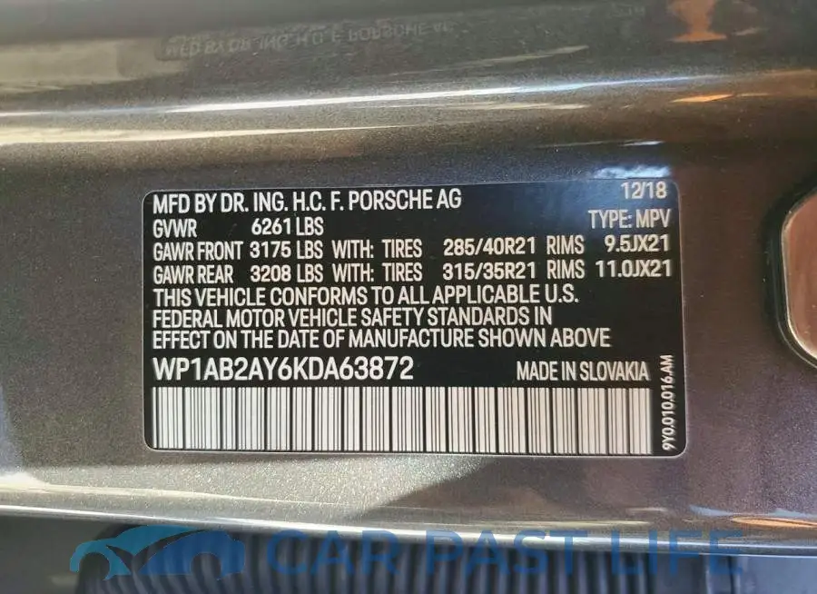 WP1AB2AY6KDA63872# 13