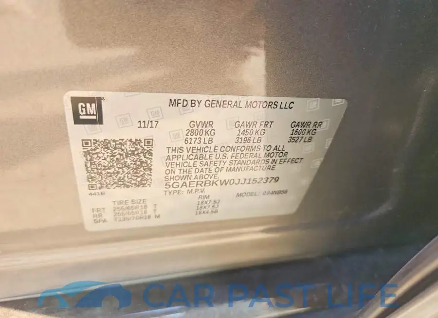 5GAERBKW0JJ152379# 13