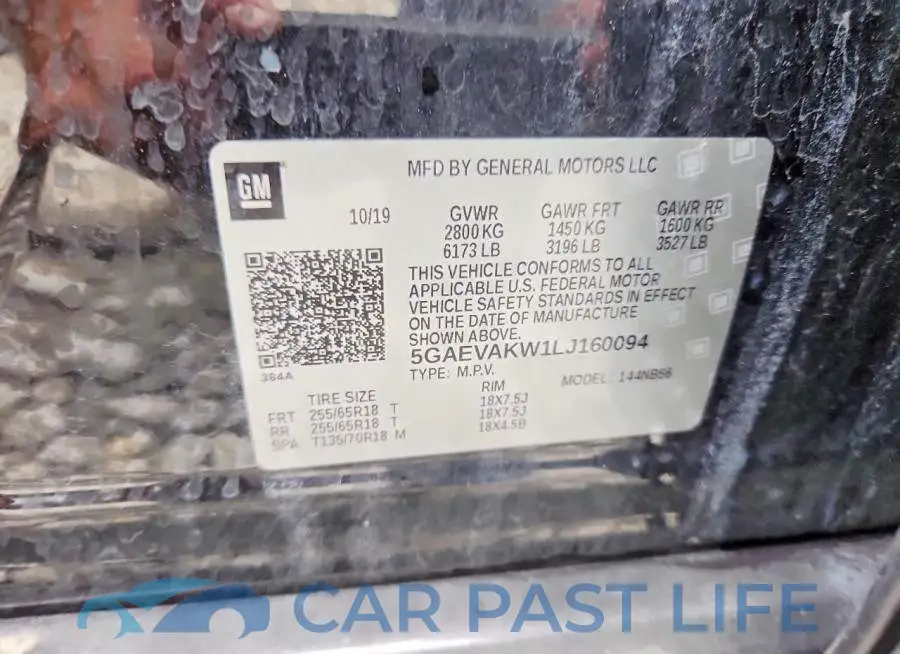 5GAEVAKW1LJ160094# 13