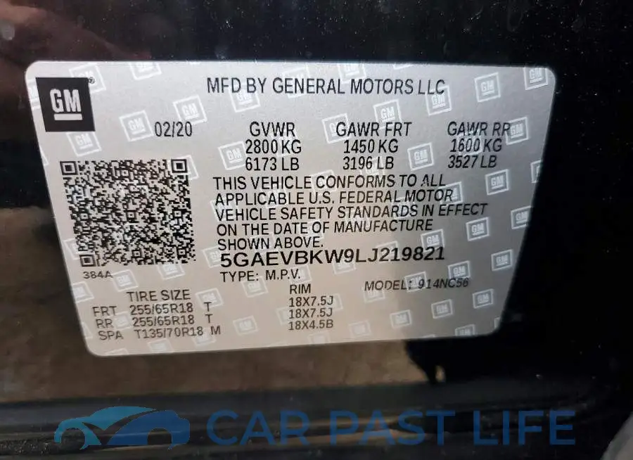 5GAEVBKW9LJ219821# 13