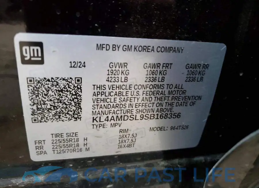 KL4AMDSL9SB168356# 13