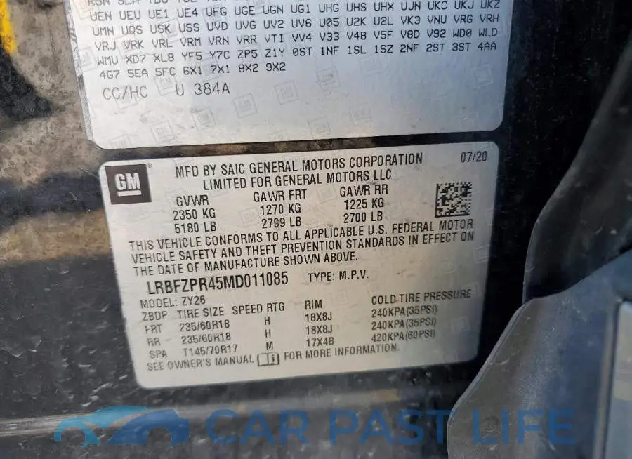 LRBFZPR45MD011085# 12