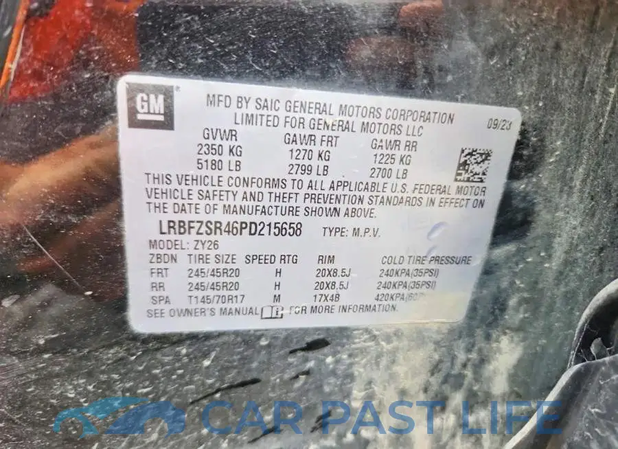 LRBFZSR46PD215658# 13