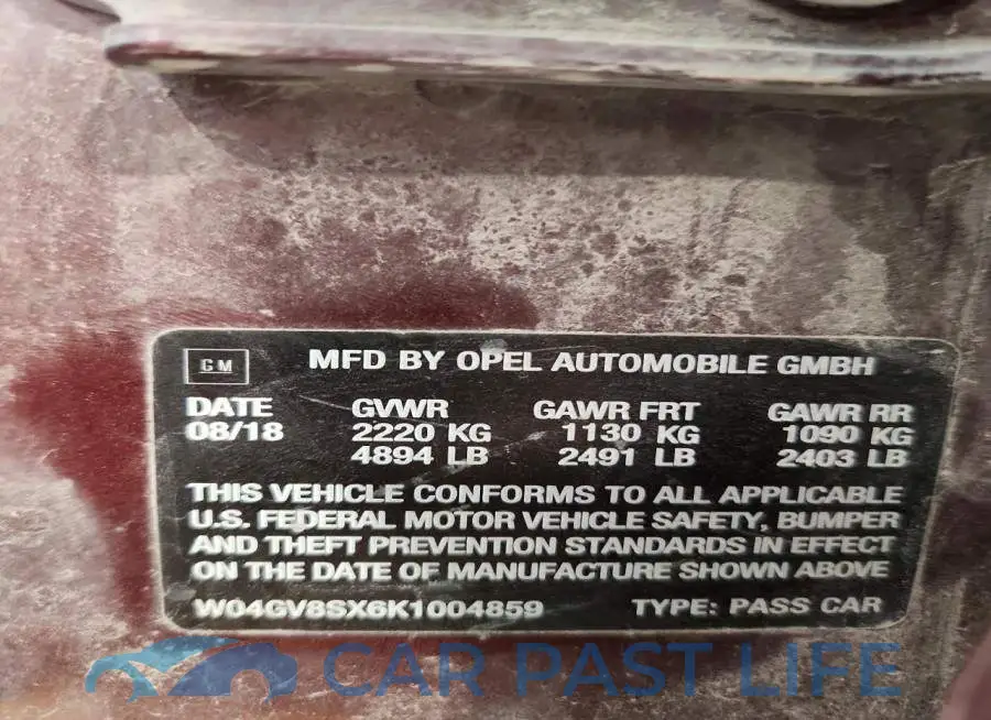 W04GV8SX6K1004859# 12