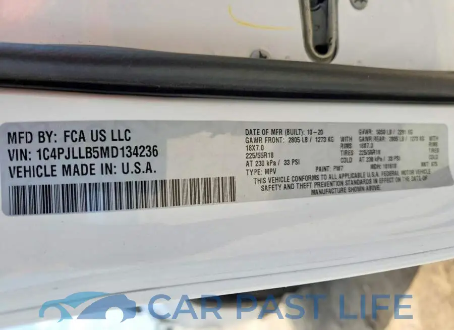 1C4PJLLB5MD134236# 13