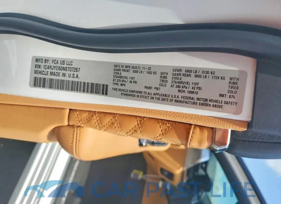 1C4RJYE60N8707267# 12