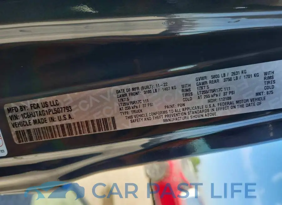 1C6HJTAG1PL507793# 12