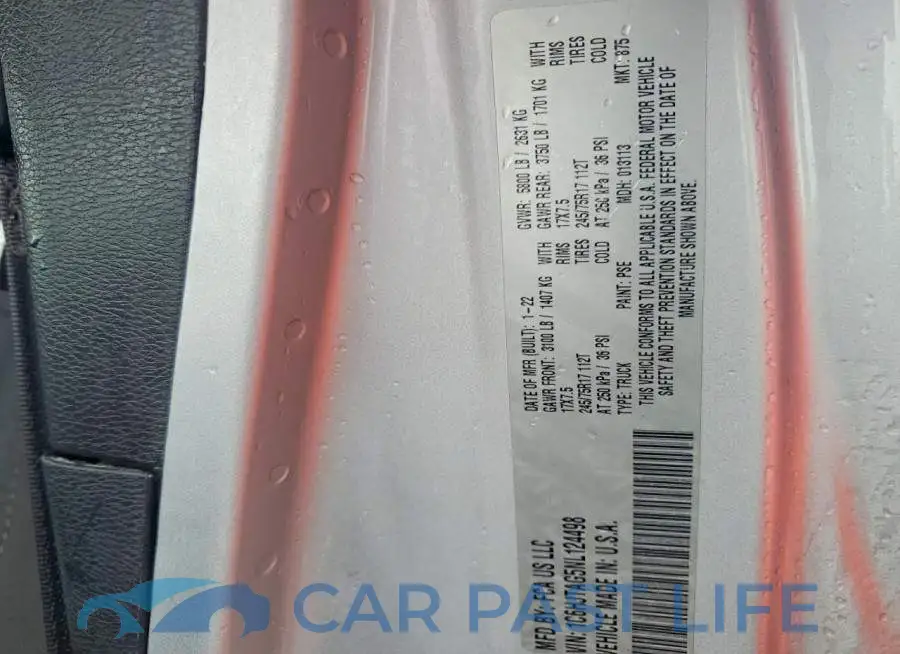 1C6HJTAG5NL124498# 12