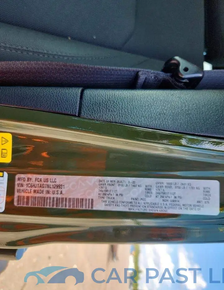1C6HJTAG7NL129931# 12