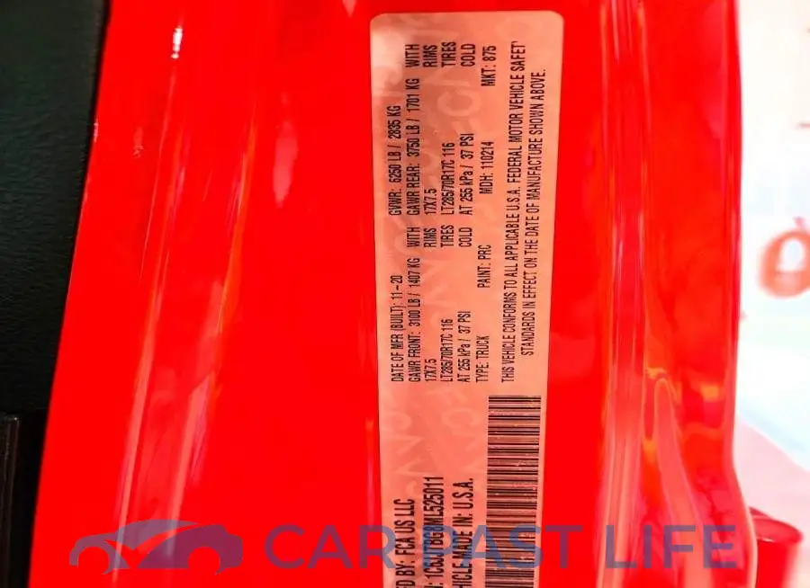 1C6JJTBG8ML525011# 12