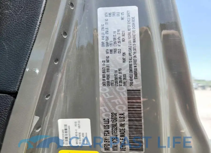 1C6JJTEG2NL150732# 12