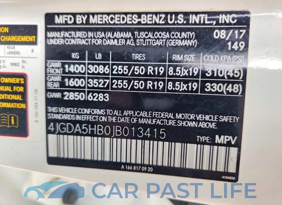 4JGDA5HB0JB013415# 13
