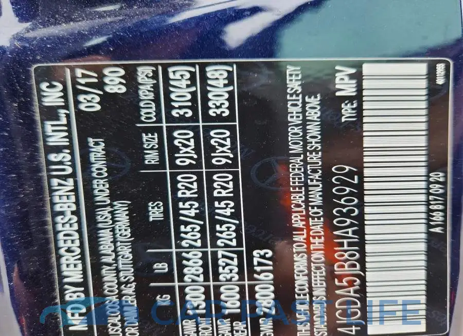 4JGDA5JB8HA936929# 12