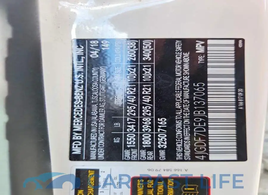 4JGDF7DE9JB137065# 13