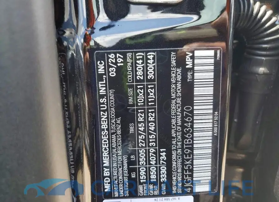 4JGFF5KE9TB634670# 14