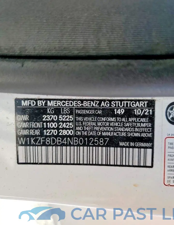W1KZF8DB4NB012587# 12