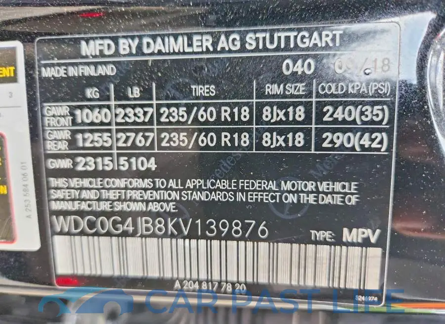 WDC0G4JB8KV139876# 14