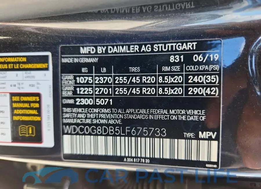 WDC0G8DB5LF675733# 13