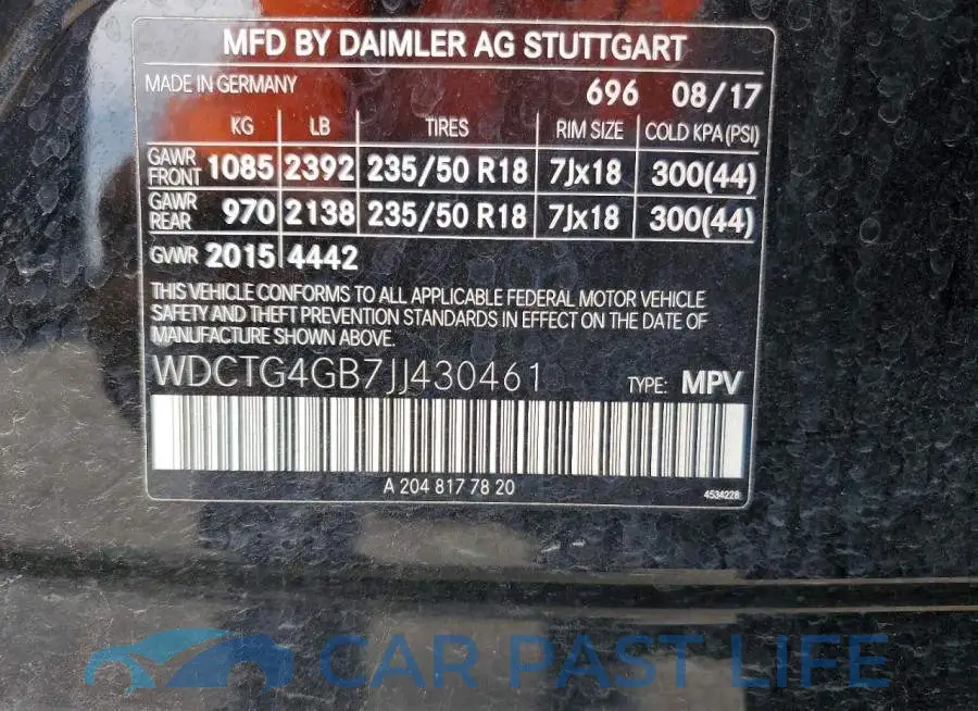WDCTG4GB7JJ430461# 13