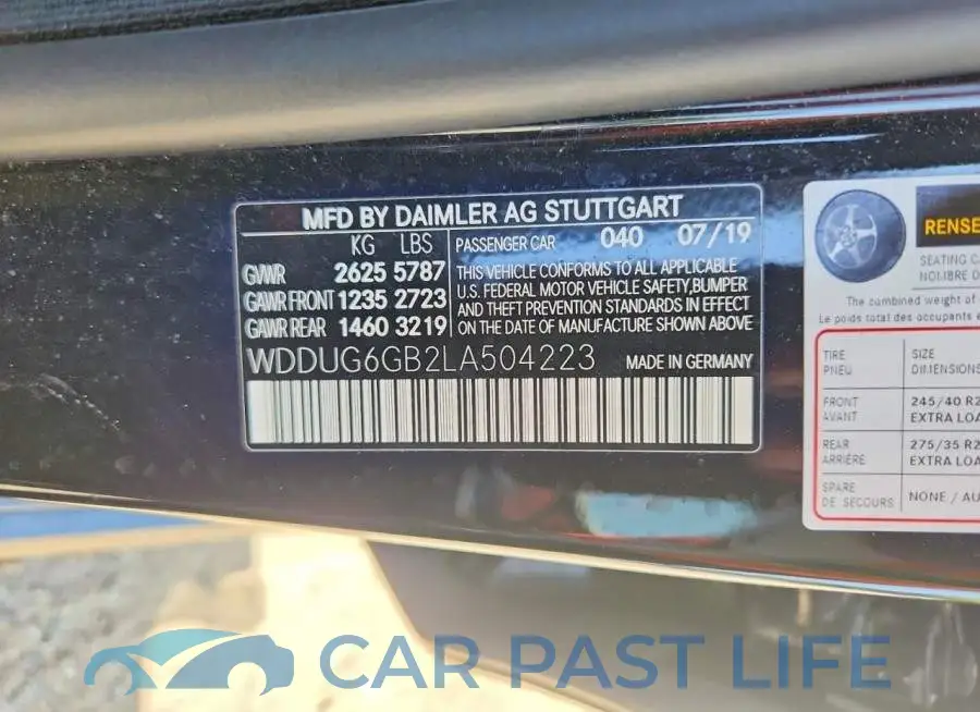 WDDUG6GB2LA504223# 12
