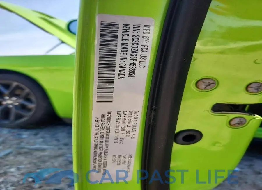2C3CDZAG6PH538858# 12