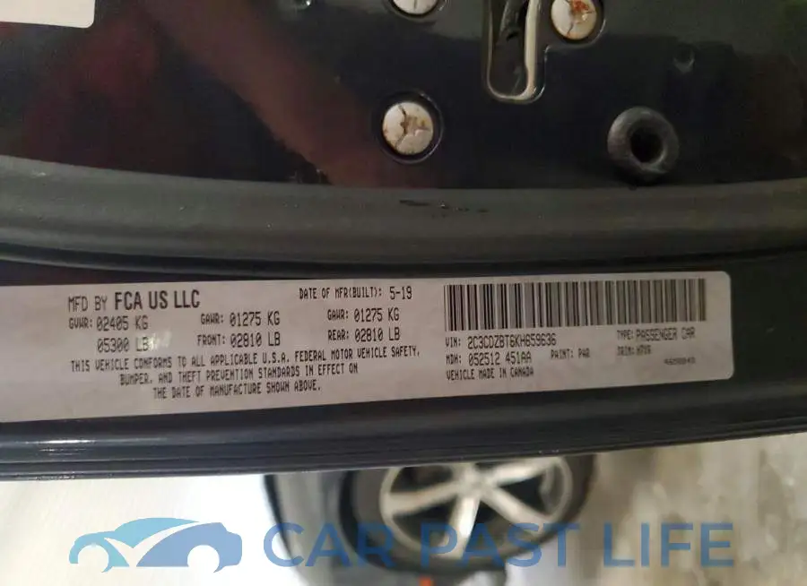 2C3CDZBT6KH659636# 12