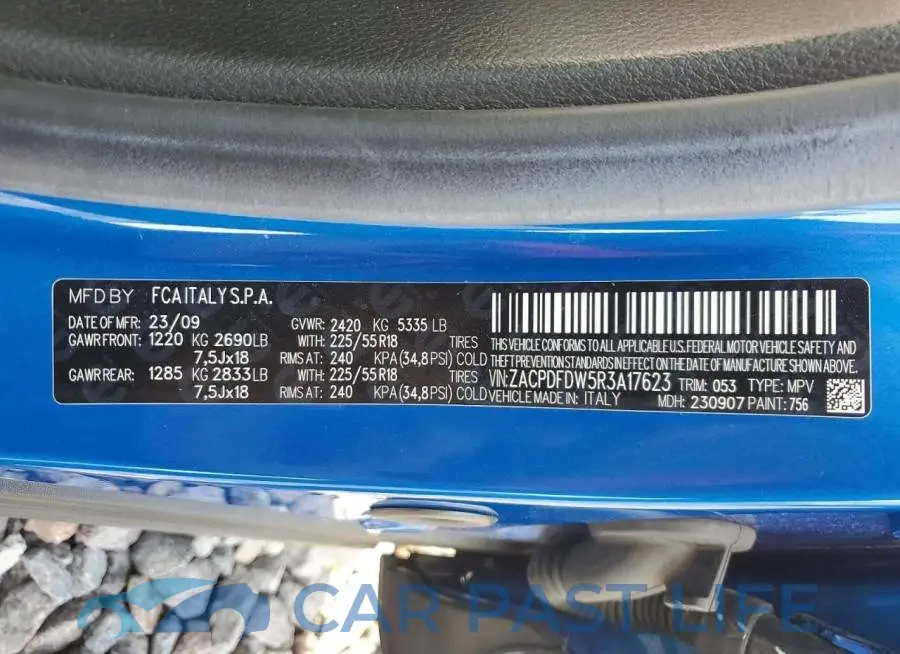 ZACPDFDW5R3A17623# 12