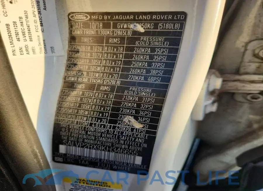 SALVP2RX9KH346655# 13