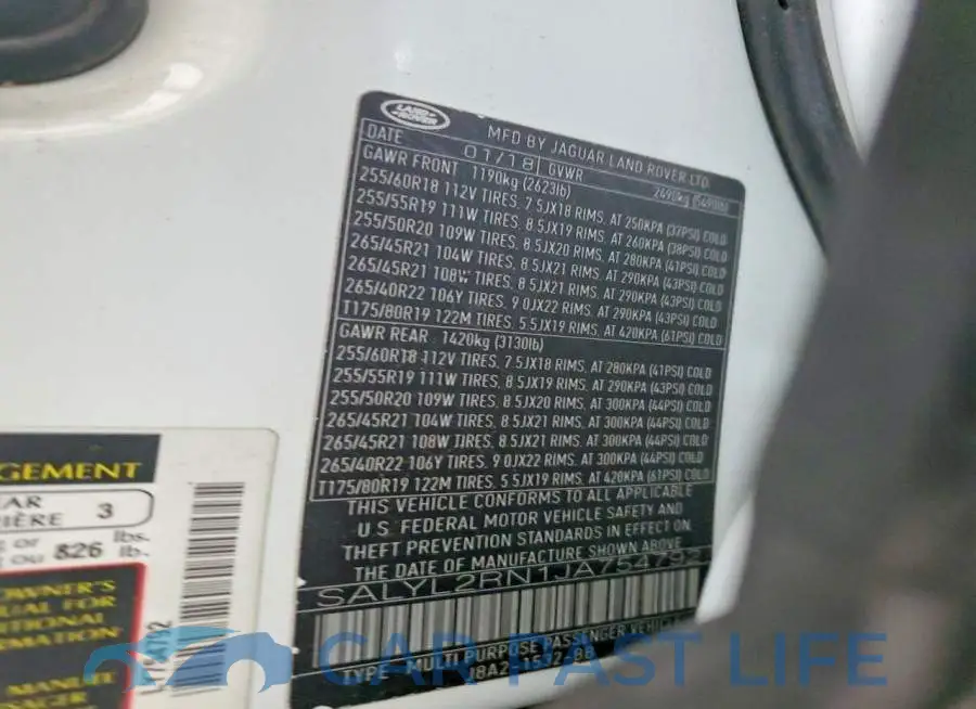 SALYL2RN1JA754792# 13