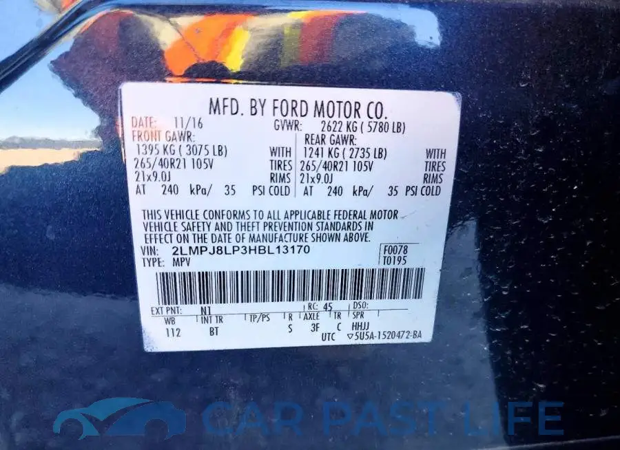 2LMPJ8LP3HBL13170# 12