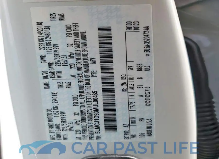 5LMCJ1D93MUL00485# 12