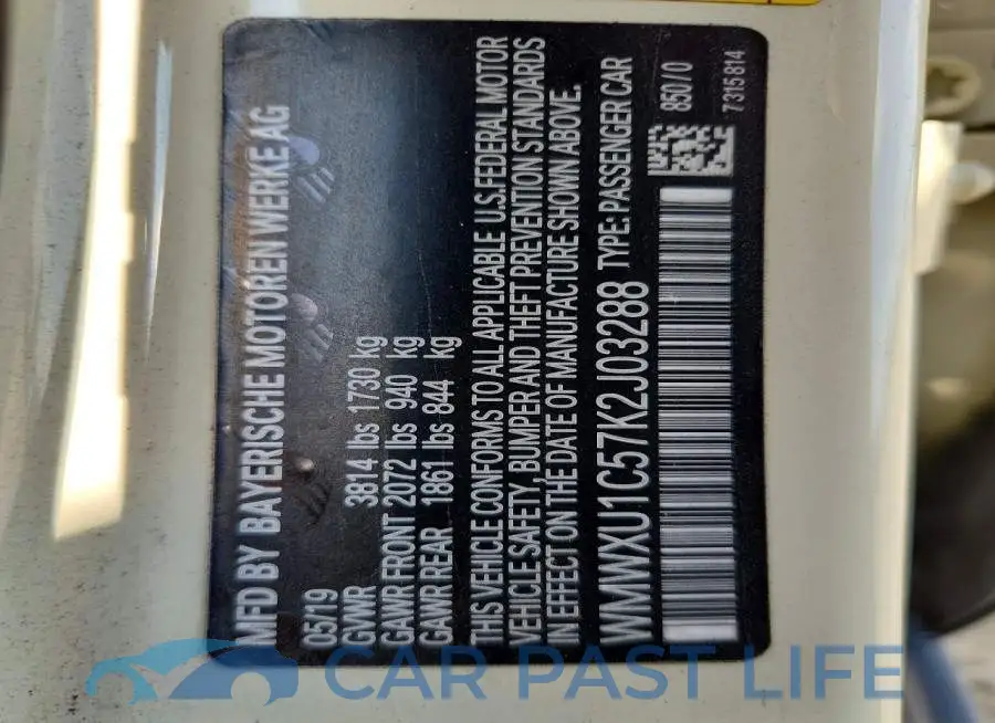 WMWXU1C57K2J03288# 12